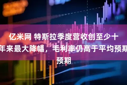 亿米网 特斯拉季度营收创至少十年来最大降幅，毛利率仍高于平均预期