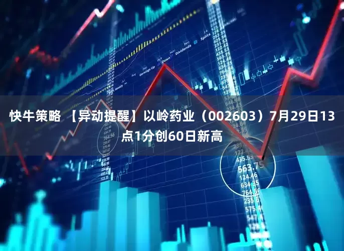 快牛策略 【异动提醒】以岭药业（002603）7月29日13点1分创60日新高